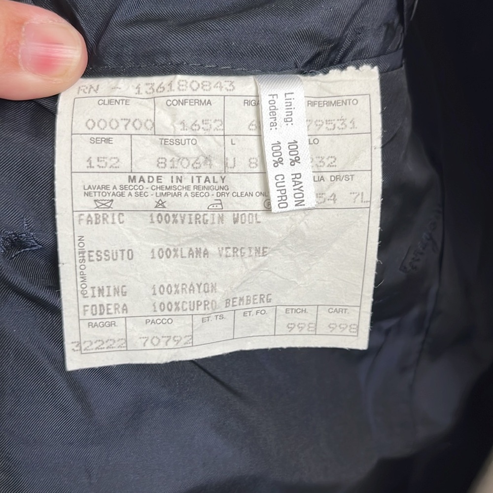 Salvatore Ferragamo Wool Solid 2 Button Suit Jack… - image 8